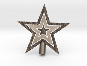 Star Glisten Tree Topper - 9cm 3½" in Polished Bronzed-Silver Steel