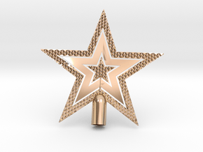 Star Glisten Tree Topper - 9cm 3½" in 14k Rose Gold Plated Brass