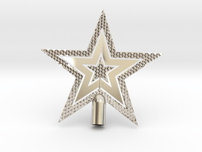 Star Glisten Tree Topper - 9cm 3½" in Platinum