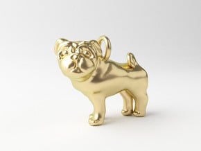 Pug Pendant in 14k Gold Plated Brass