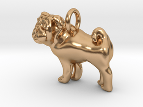 Pug Pendant in Polished Bronze