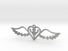 Flying Heart in Natural Silver