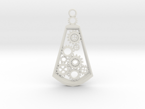 Steampunk pendant in White Natural Versatile Plastic: Medium
