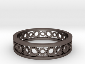 Steampunk bracelet (metal) in Polished Bronzed-Silver Steel: Medium