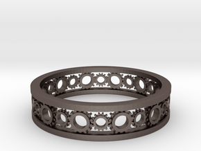 Steampunk bracelet (metal) in Polished Bronzed-Silver Steel: Large