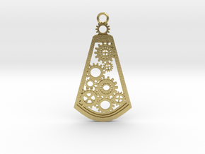 Steampunk pendant (metal) in Natural Brass: Medium