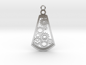 Steampunk pendant (metal) in Natural Silver: Medium