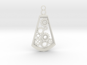 Steampunk pendant in White Natural Versatile Plastic: Large