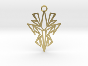 Dark symmetry pendant metal in Natural Brass: Medium