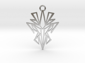 Dark symmetry pendant metal in Natural Silver: Medium