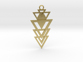 Geometrical pendant no.12 metal in Natural Brass: Medium
