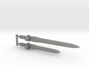 Nightbird Cyberninja Weapons (5mm) in Gray PA12: Small