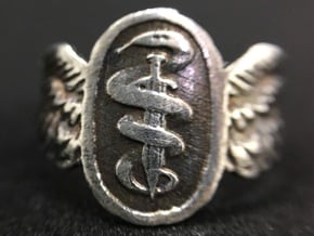 Good Omens Signet Ring in Natural Silver: 6 / 51.5