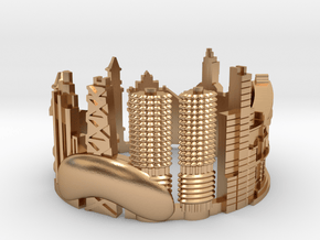 Chicago - Skyline Cityscape Ring  in Polished Bronze: 6 / 51.5