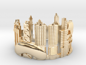 Chicago - Skyline Cityscape Ring  in 14K Yellow Gold: 6 / 51.5