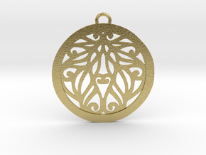 Aria pendant metal in Natural Brass: Medium