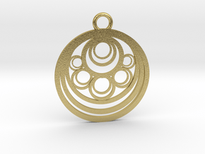 Geometrical pendant no.10 metal in Natural Brass: Medium
