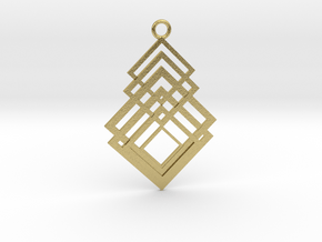 Geometrical pendant no.8 metal in Natural Brass: Medium