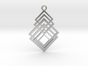 Geometrical pendant no.8 metal in Natural Silver: Medium
