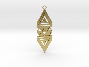 Geometrical pendant no.19 in Natural Brass: Large