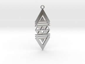 Geometrical pendant no.19 in Natural Silver: Large