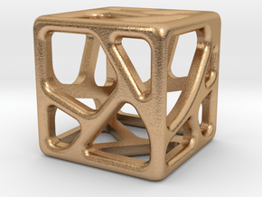 Voronoi Cube Pendant | 10mm in Natural Bronze