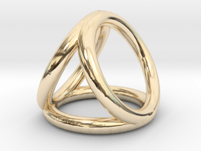 Scarf buckle triple ring with diameter 28mm in 14k Gold Plated Brass