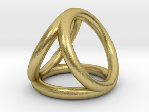Scarf buckle triple ring with diameter 28mm in Natural Brass