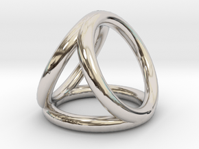 Scarf buckle triple ring with diameter 28mm in Rhodium Plated Brass