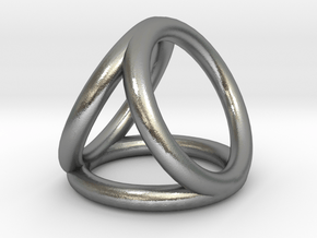 Scarf buckle triple ring with diameter 28mm in Natural Silver