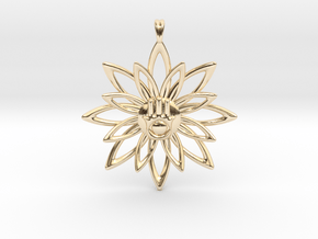 Blooming Hamsa Hand Flower Jewelry Pendant in 14K Yellow Gold