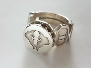 Gemini Ring in Polished Silver: 10 / 61.5