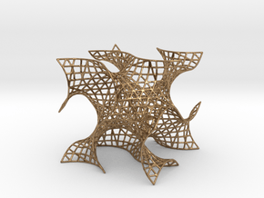 Gyroid Mesh, single cell in Natural Brass