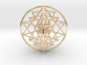 3D Sri Yantra 4 Sided Optimal 3" in 14K Yellow Gold