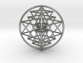 3D Sri Yantra 4 Sided Optimal 3" in Natural Silver