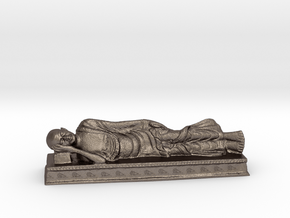 Sleeping Gandhi in Polished Bronzed-Silver Steel: Medium