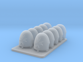 Space Templar V10 Reaper Smooth Shoulder Pads in Smooth Fine Detail Plastic