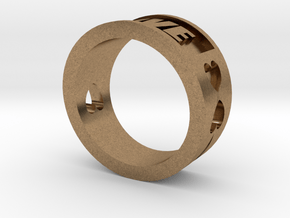 Love Ring By Jiang Yuan in Natural Brass