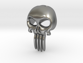 Skull Pendant in Natural Silver: Small