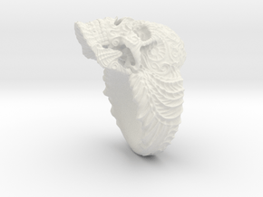 "Su Cráneo de las Flores" Skull ring in White Natural Versatile Plastic