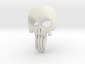 Skull Pendant in White Natural Versatile Plastic: Large