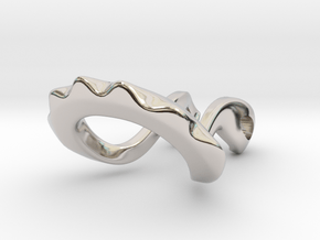 Ring holder pendant: Embrace in Rhodium Plated Brass: Medium