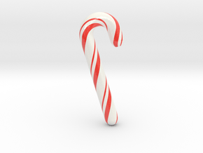 Candy cane - Very Large & Hollow in Glossy Full Color Sandstone