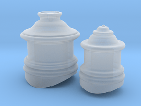 HO Scale Fluted Domes for Steam Locomotive in Smooth Fine Detail Plastic