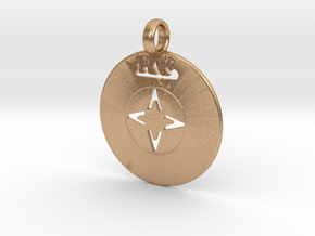 Assyrian Shield Pendent in Natural Bronze