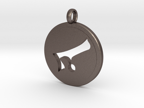 Alaph Symbol Pendent in Polished Bronzed-Silver Steel