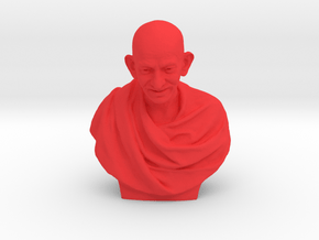 Gandhi bust in Red Processed Versatile Plastic: Medium