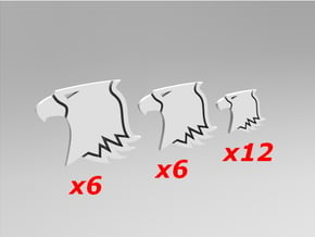 Raptor Symbols V2 Sprue 1.0 in Smooth Fine Detail Plastic