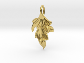 Woodland Wonders Leaf Charm in Polished Brass