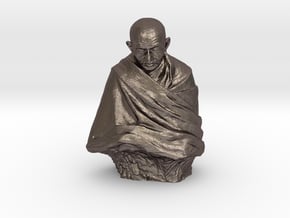 Gandhi by Claire Sheridan in Polished Bronzed-Silver Steel: Medium